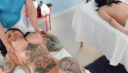 BRAZZERS - Connie Perignon Goes For A Massage With Her Bestie, Leaves With A Satisfied Pussy And Cum In Her Mouth