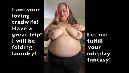 BBW Tradwife Folds Laundry Topless on FaceTime