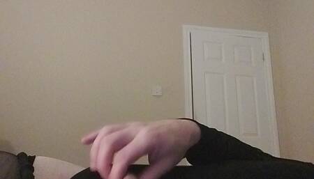 Floppy-clit Sissy Rides Her Toy & Cums in Leotard & Tights