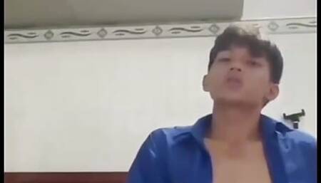 Babe guy is fucking his big and crooked dick jerk