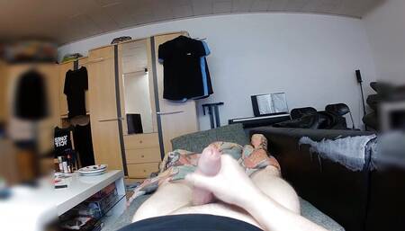 Big white German penis gets choked until cumming