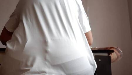 Secretary masturbates in office