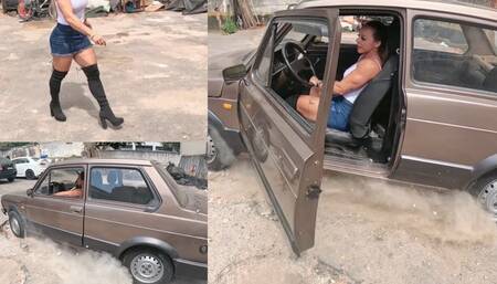 Strong revving, spinning tires and cranking