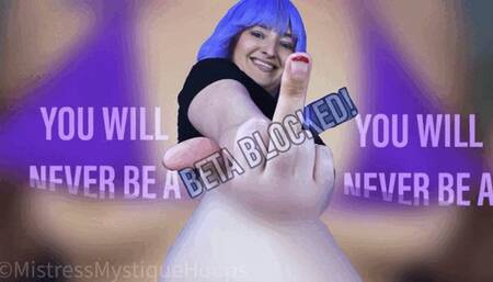 BETA BLOCKED - Loser Humiliation, Female Domination, Femdom, Censored, Tease & Denial with Mistress Mystique Hoops - MP4