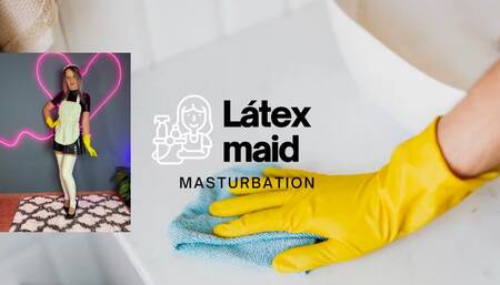 Maid latex masturbation