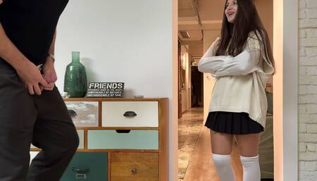 I Caught Stepbrother Jerking off! - You Cum on My Uniform and I Can't Go to Study so Fuck Me More...