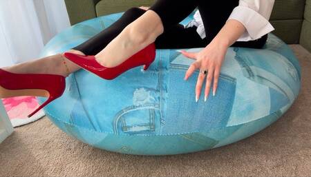 Evil lady fixes up your jeans