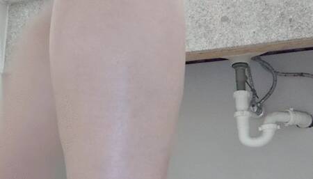 Tempest in thong lotioning up calves