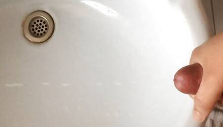 filled the sink with a huge load of cum