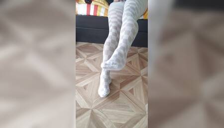 My legs in sexy white pantyhose