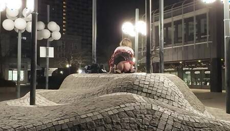 Sissy Outside riding dick in new dress