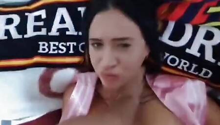 Fucking Hard with Monster Cock the Pink Small Pussy of Teen Stepsister Cumming Inside Her in POV