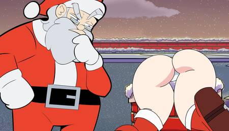 Christmas is Coming! Hot Brunette With Big Tits Gets Stucked in the Chimney! Horny Santa Has an Idea