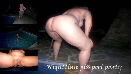 Nighttime piss pool party