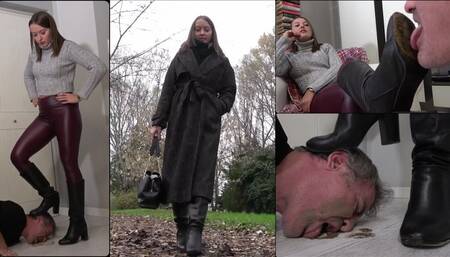 NINA MOROVIC - Food for the worm 3 - EXTREME muddy boots licking (REAL MUD!)