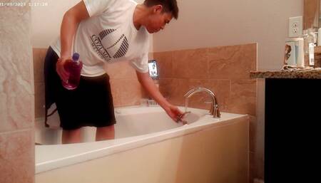 Generally tiding up the Bathroom Housechore work