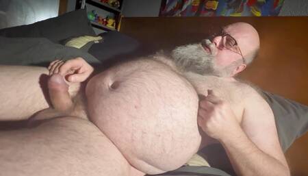 Late night hairy uncut daddy fun