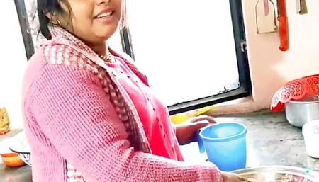 Desi wife in the kitchen