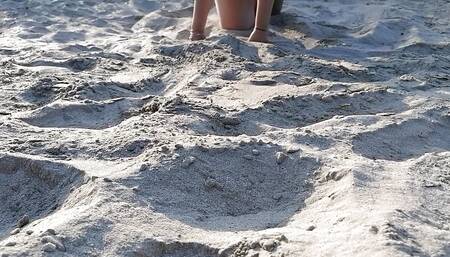 Outdoor tease nudity from a bitch on some beaches