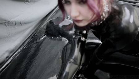 Sensual Tease in Latex Vac Bed
