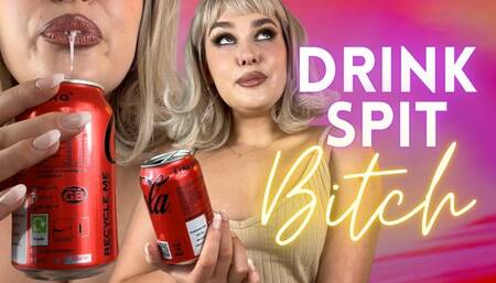 DRINK SPIT BITCH - Spit Freak for Goddess Challenge Femdom Humiliation Task