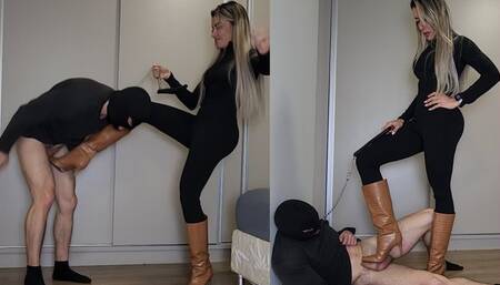 Sexy Lytta Kicks bitch balls HARD for taking too long to buy her boots - BALLBUSTING - FEMALE DOMINATION - FOOT DOMINATION - FEMDOM - CBT - HUMILIATION - FOOT SLAVE - BOOTS - FINDOM - COLLAR - KICK -