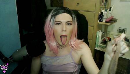 Sissygasm Condom Milkshake Swallowing