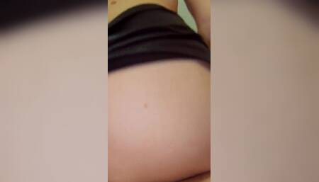 Petite Blonde in Tiny Skirt Takes a Sperm Load on Her Ass