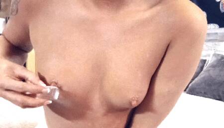 Tiny Tits Nipple Ice Play with Katie Katt - MP4 (SD)