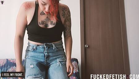 Jean pee at home Step uncle prank Anjelica Doux