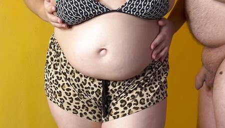 BBW MILF with huge natural boobs taking creampie inside her fertile pussy - Milky Mari