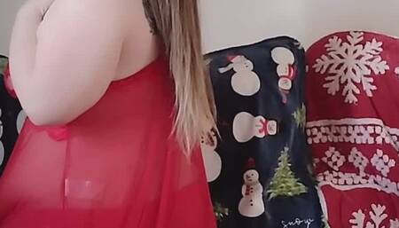 Red lingerie ass and feet worship