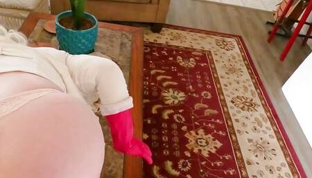 Ditzy blonde bimbo trophy wife gets fucked by stepson