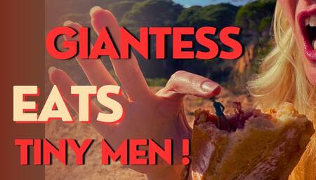 Blonde outdoor Giantess eats and tramples tiny men - Mistress Nicole van Kuppeck has no mercy