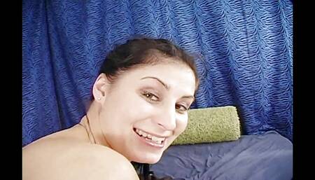 Sexy Brunette Slut Plays with a Couple of Big Cocks