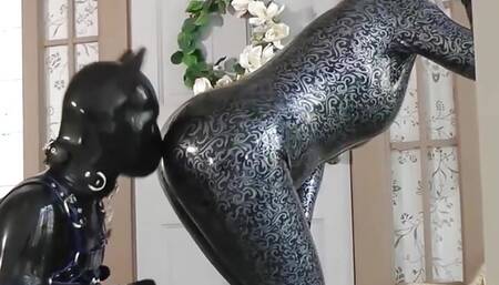 Femdom Petplay - Rubber Pet and His Mistress. Latex Positive Femdom. Arya Grander.