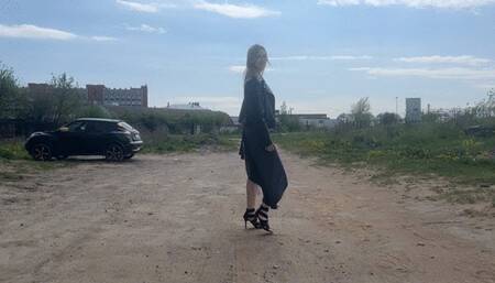 a girl in high heels decided to have some fun with someone else's mattress and jump on it, but she found that her heels were tearing the mattress (reissue)