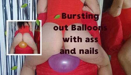 Popping balloons with your ass and nails