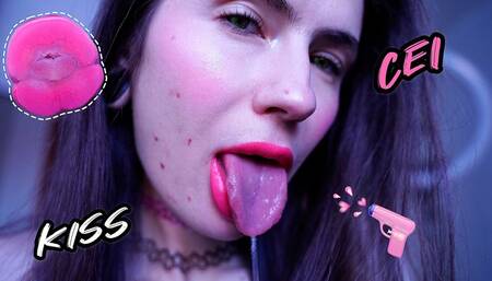 CEI Pink Lipstick kiss + Spit fetish CUSTOM