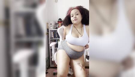 BBW Farts on Microphone with Thight Shorts JOI