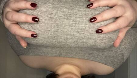 BBW pain slut ties huge tits tightly then tortures bound boobs and hard nipples