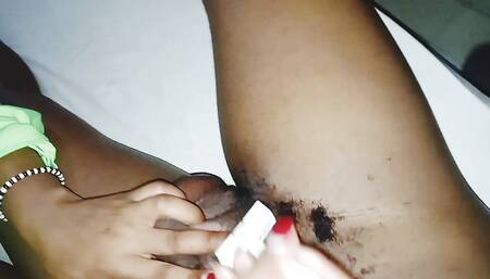 She shaved my dick once again to get ready to fuck it