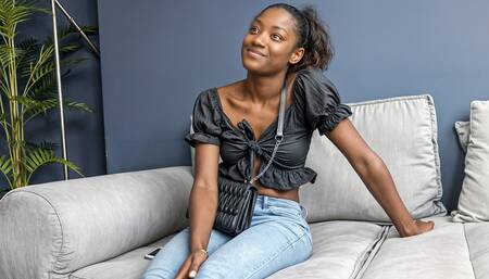 Fit black teen is seduced into blowing the casting agent and then some