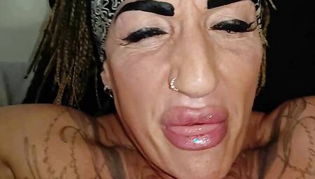 He fucks my giant pussy after I inflate it until it bursts