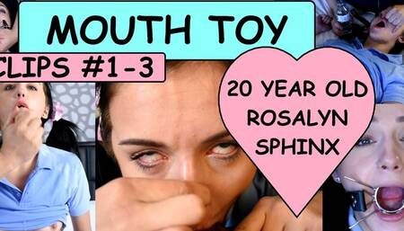 MOUTH TOY Bundle Clips #1-3 Rosalyn Sphinx eye rolling deepthroat OPEN MOUTH GAG