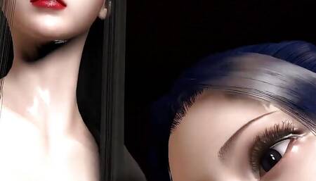 3D Two Skinny Asian Whores Have First Time Threesome Sex