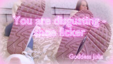 You are disgusting - shoe licker