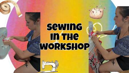 in the workshop working