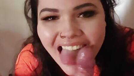 POV Blowjob! Cock Licking Cumshot!