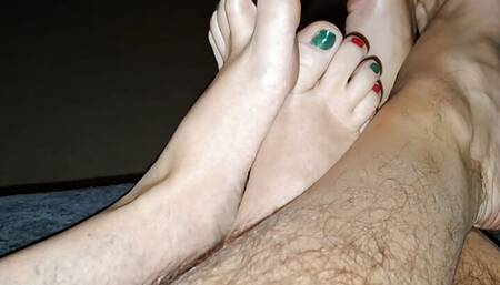 Who will drench our toes in cum?
